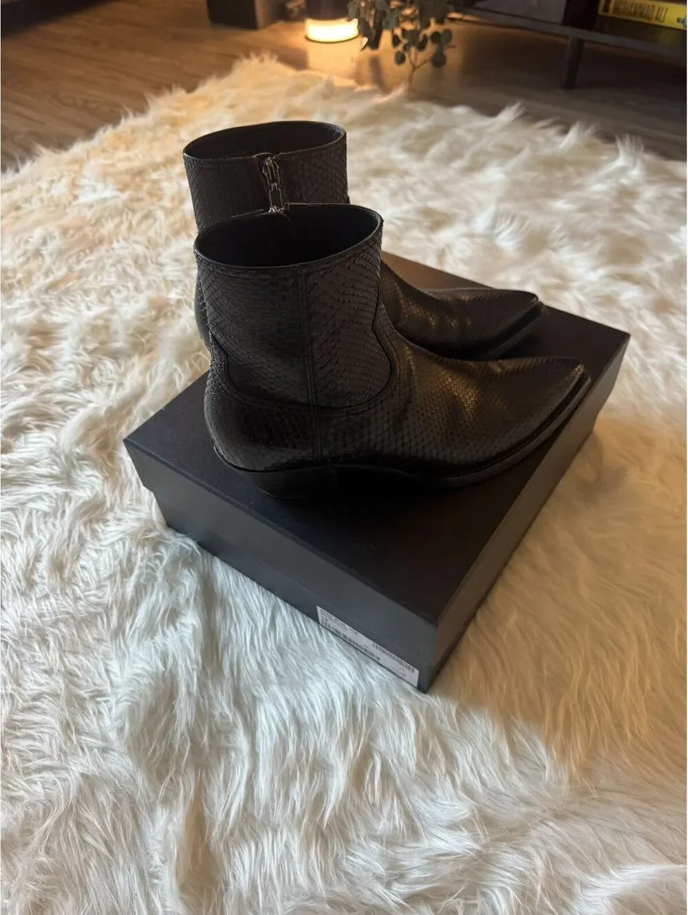 SAINT LAURENT PARIS PYTHON LUKAS 40 ZIP BOOTS